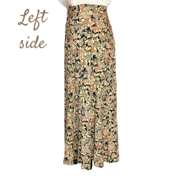 EVC Vintage Marnie West Floral A-line Midi Skirt Women's Small Made in USA - Picture 6 of 14